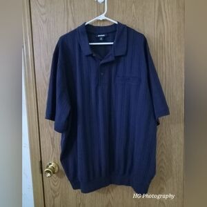 King Size Men's Navy Blue Short Sleeve Shirt   Size 3XL Big